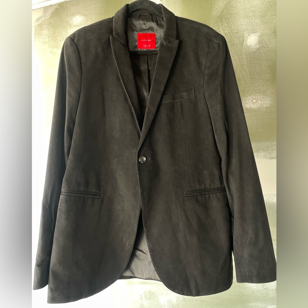 Zara black suede blazer